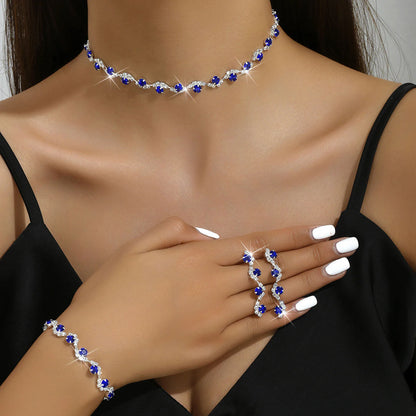 Bridal Jewelry Set Necklace Earrings Bracelet Ring