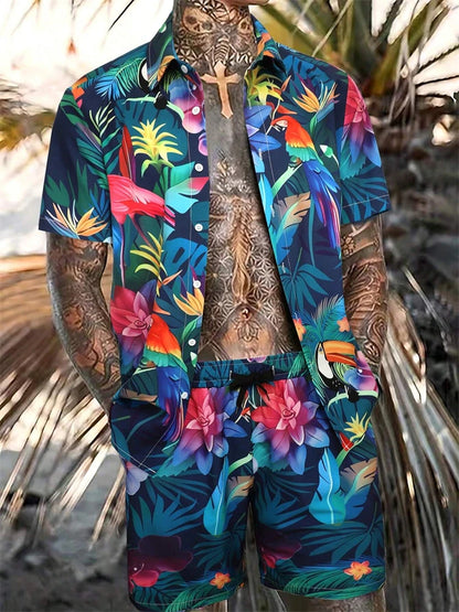 Jungle Print Hawaiian Shirt Set
