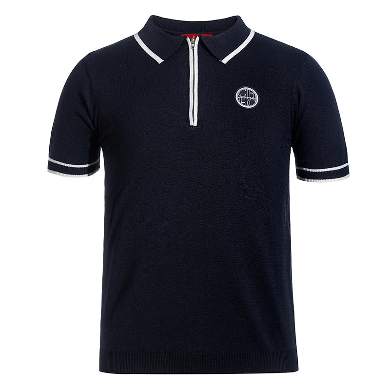Zip Badge Casual Polo