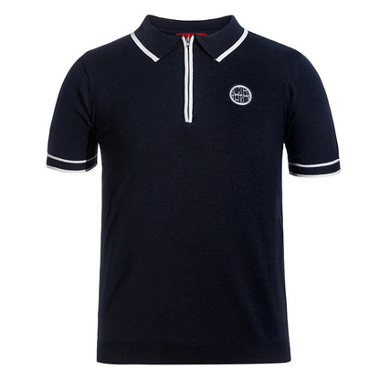 Zip Badge Casual Polo