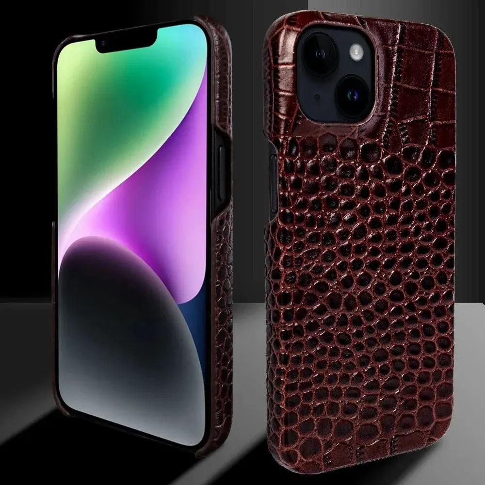 Crocodile Leather Case for iPhone 17 Pro Max | 17 Pro | 16 Pro Max | 16 Pro | 15 Pro Max | 15 Pro | 14 Pro Max | 14 Pro | 13 Pro Max | 12 Pro Max | 11 Pro Max