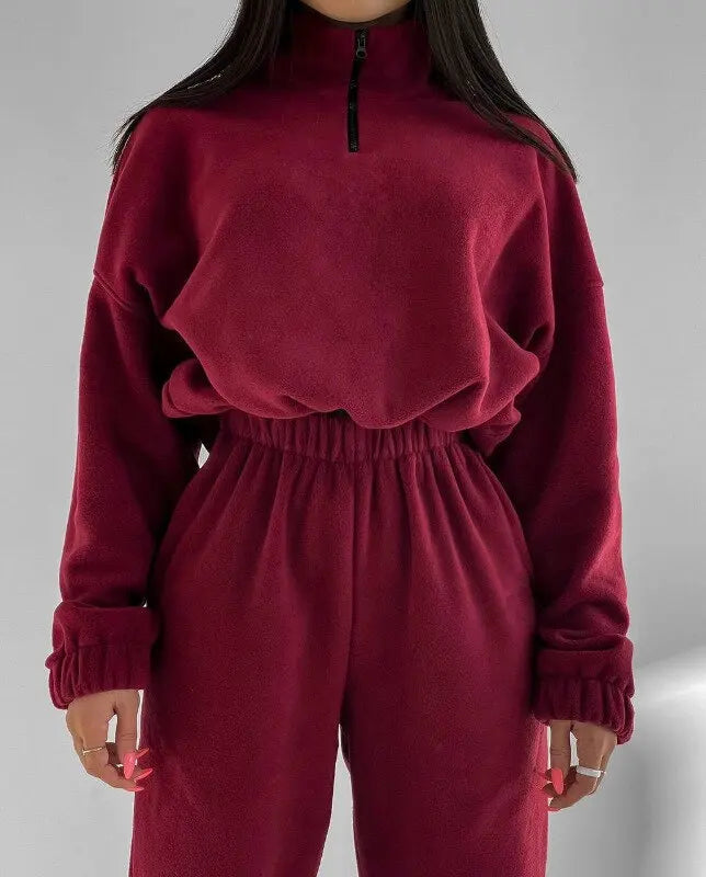 Women Two-Piece Hooded Sportswear Set