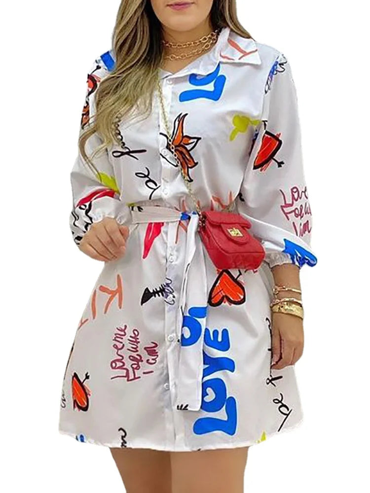 Women Casual Letter Print Dress