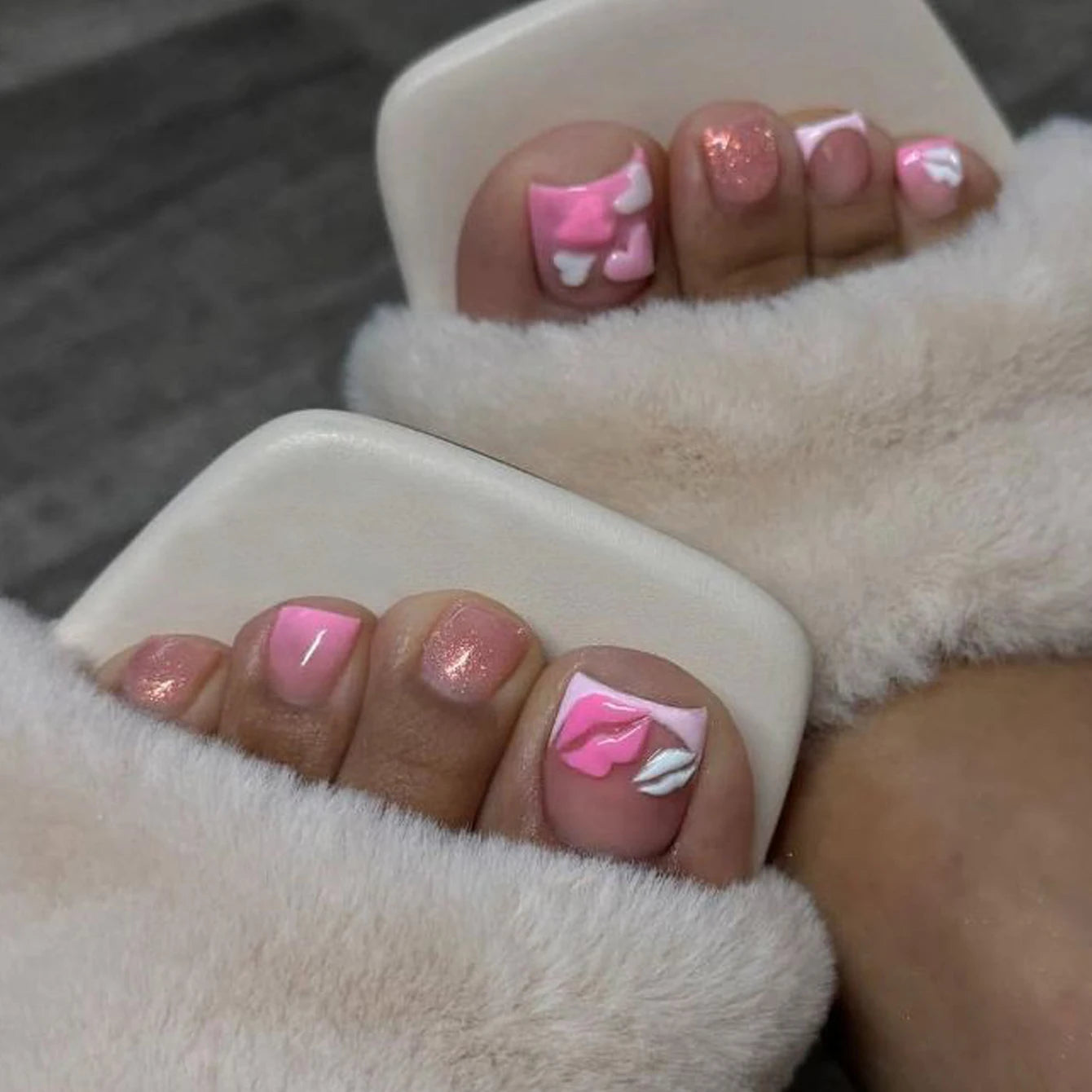 White Press-On Nail Set
