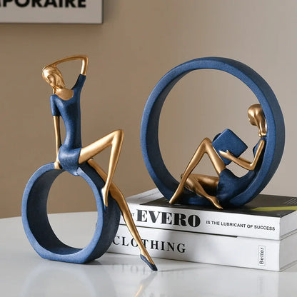 Artistic Reading Girl Sculpture