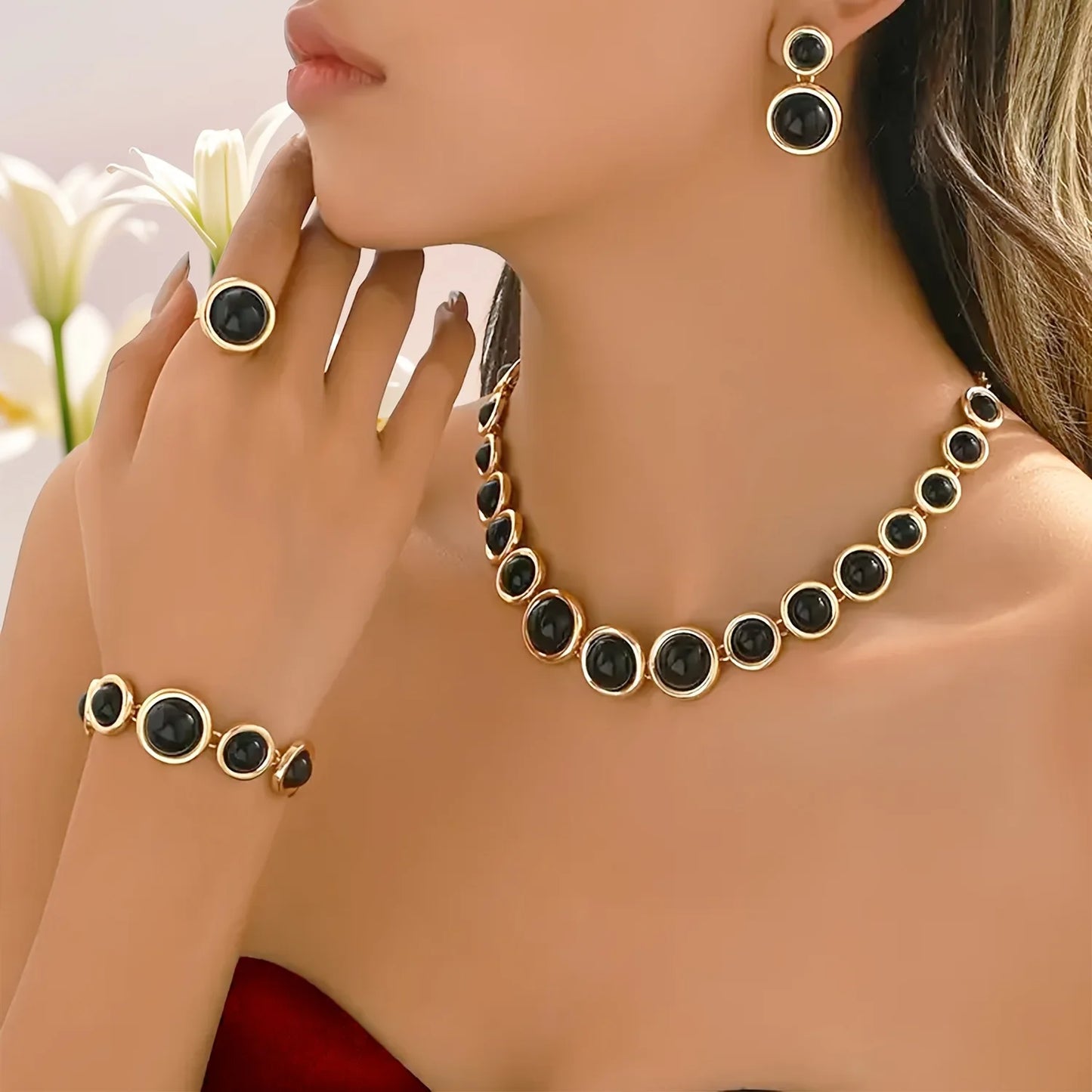 Metal Sphere Jewelry Set