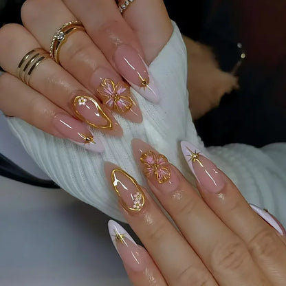 24Pcs French Ballerina Nail Tips