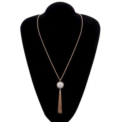 Vintage Pearl Tassel Necklace