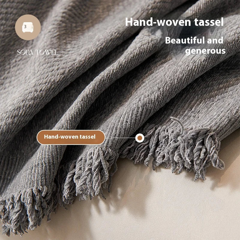 Tassel Chenille Sofa Cover