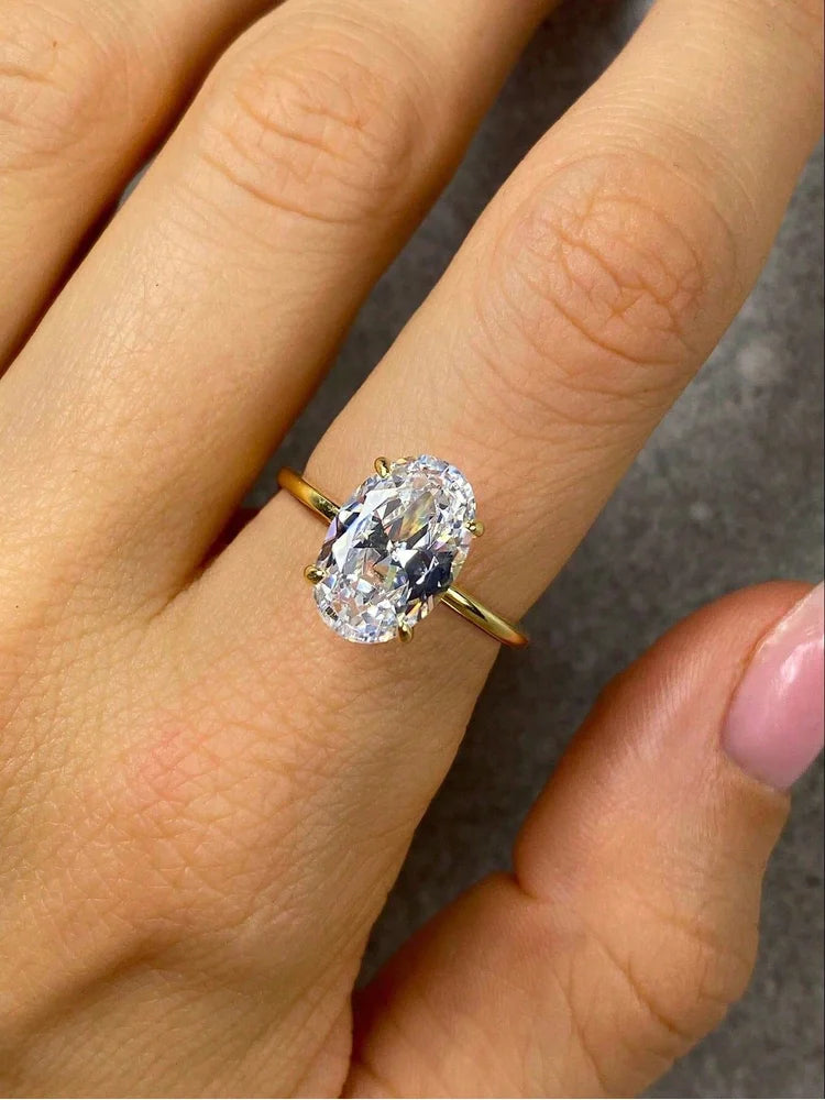 Oval Zircon Band Ring