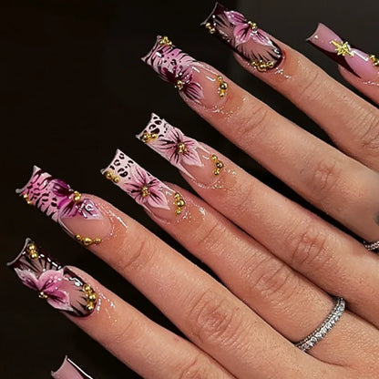 Leopard Cherry Press-On Nails