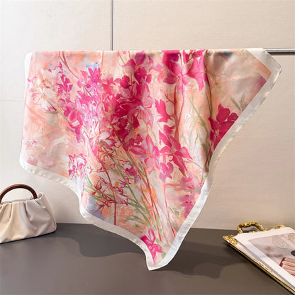Dot Print Square Silk Scarf