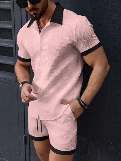 Cotton Linen Jacquard Shirt Set