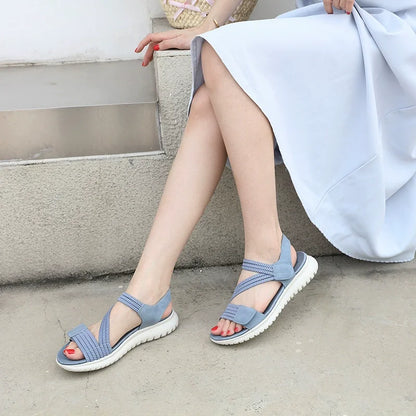 Striped Flat Sandals