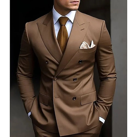 High Brown Double Breasted Suit