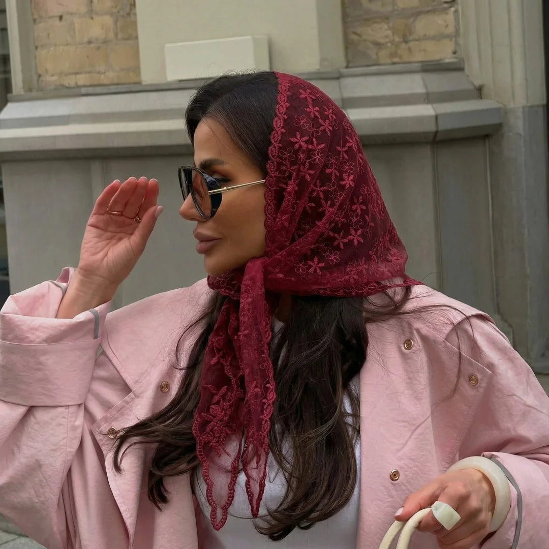 Bandana Silk Lace Scarf