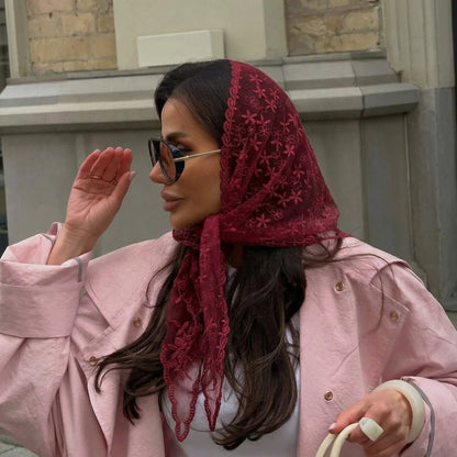 Bandana Silk Lace Scarf