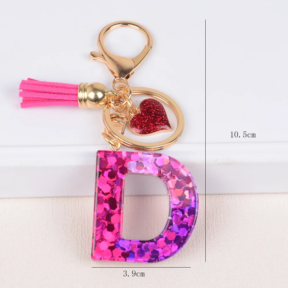A-Z Alphabet Initial Letter Keychain