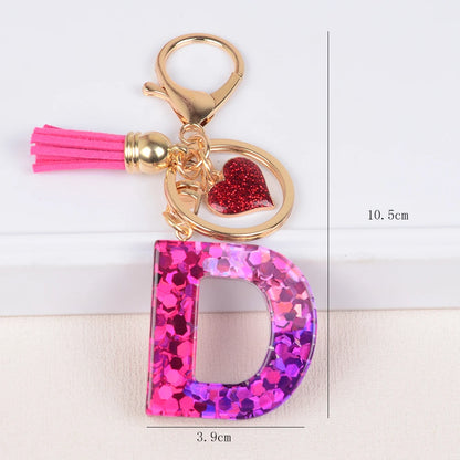 A-Z Alphabet Initial Letter Keychain