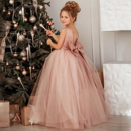 Pink Cotton Flower Girl Dress