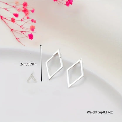 Retro Geometric Stud Earrings