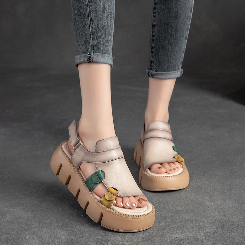 Leather Platform Sandals