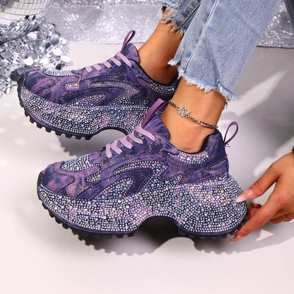 Crystal Lace-Up Sneakers