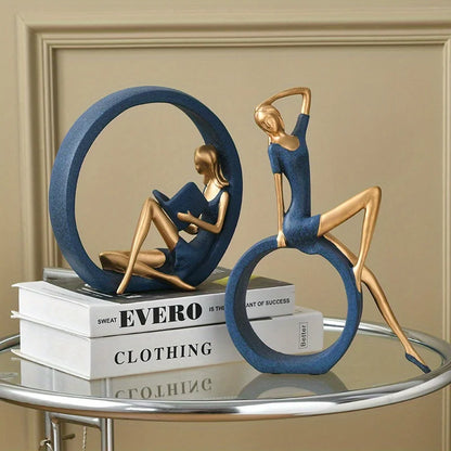 Artistic Reading Girl Sculpture