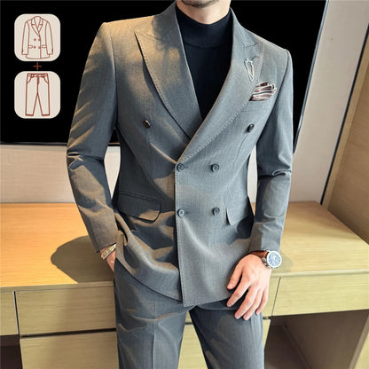Two-Piece Jacket Pants Dark Suit