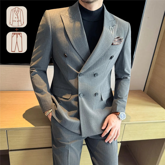 Two-Piece Jacket Pants Dark Suit