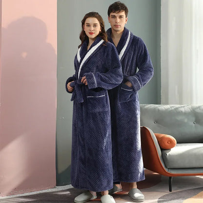 Autumn Winter Warm Coral Velvet Bathrobe