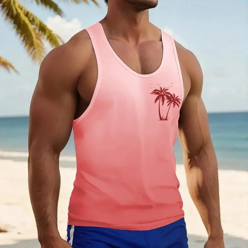 Hawaiian Coconut Print Tank Top