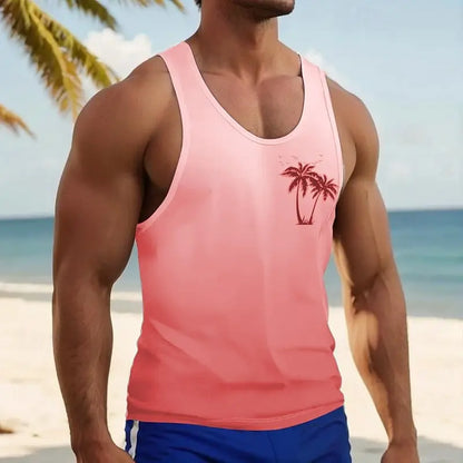 Hawaiian Coconut Print Tank Top