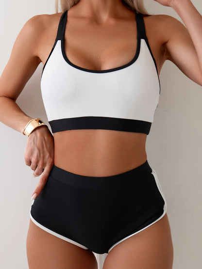Patchwork High Waist Bikini