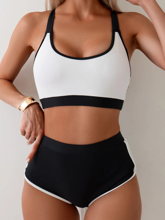 Patchwork High Waist Bikini