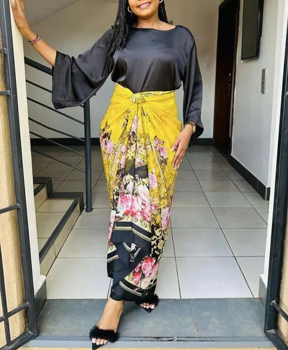 Flare Sleeve Skirt Set
