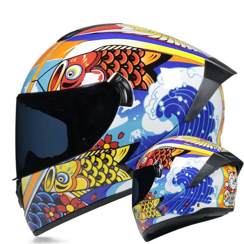 Double-Visor Full-Face Racing Helmet