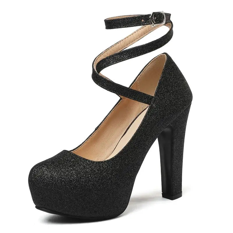 Bling Mary Jane Platform Heels