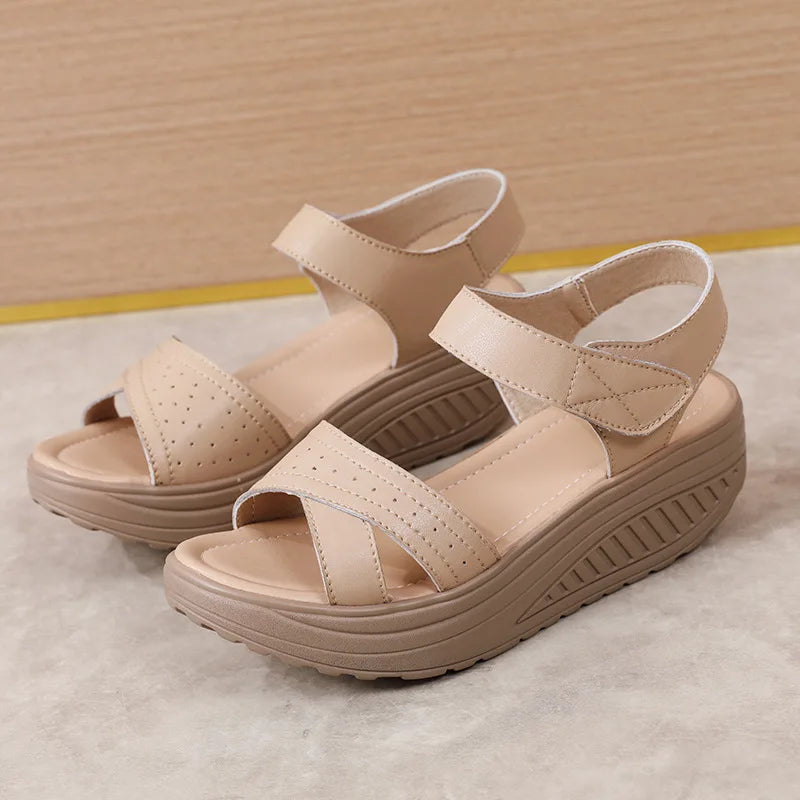Buckle Wedge Sandals