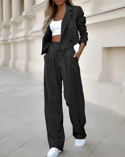 Striped 2-Piece Office Lady Suit