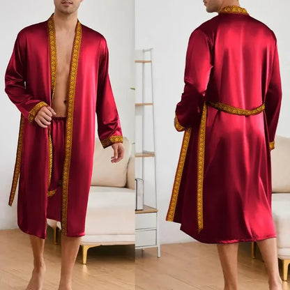 Ice Silk Pajama Robe Set