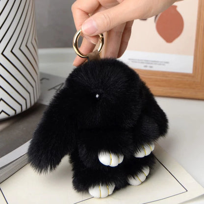 Rabbit Fur Keychain Bag Car