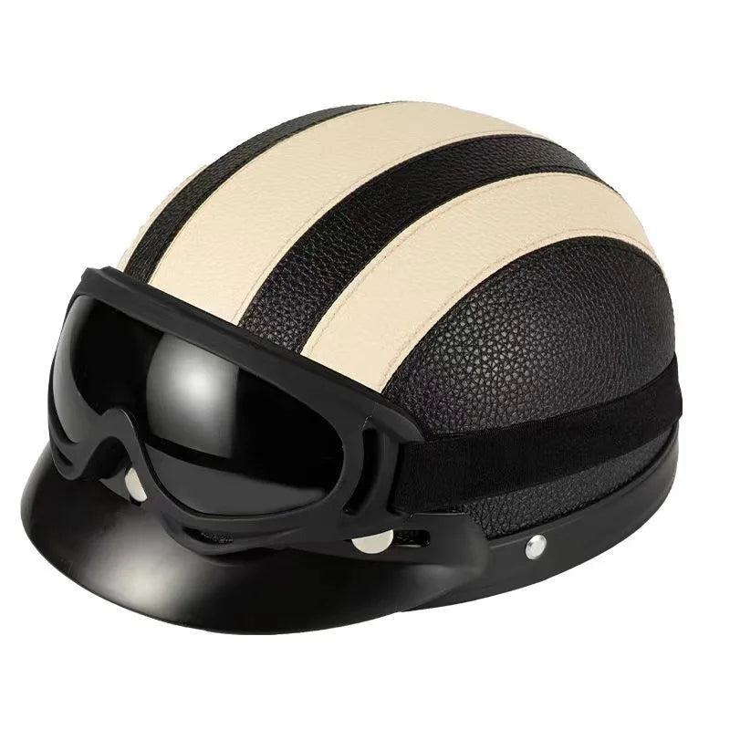 Vintage Leather Half Helmet