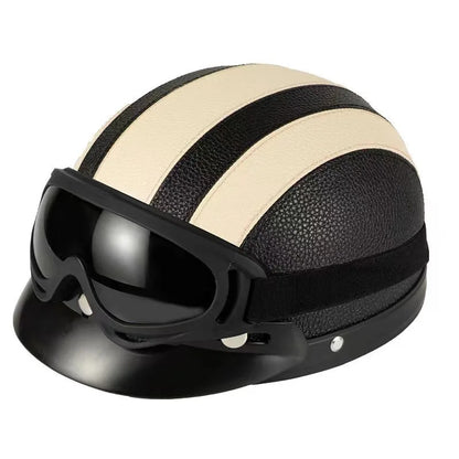 Vintage Leather Half Helmet