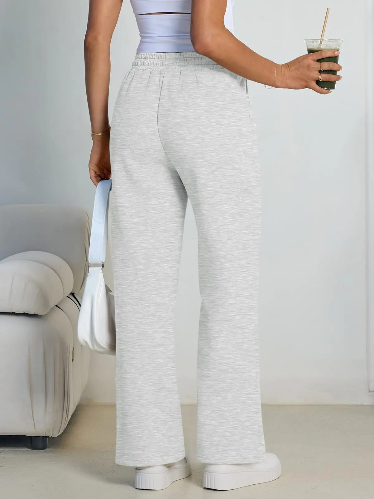 Wide-Leg Baggy Drawstring Joggers