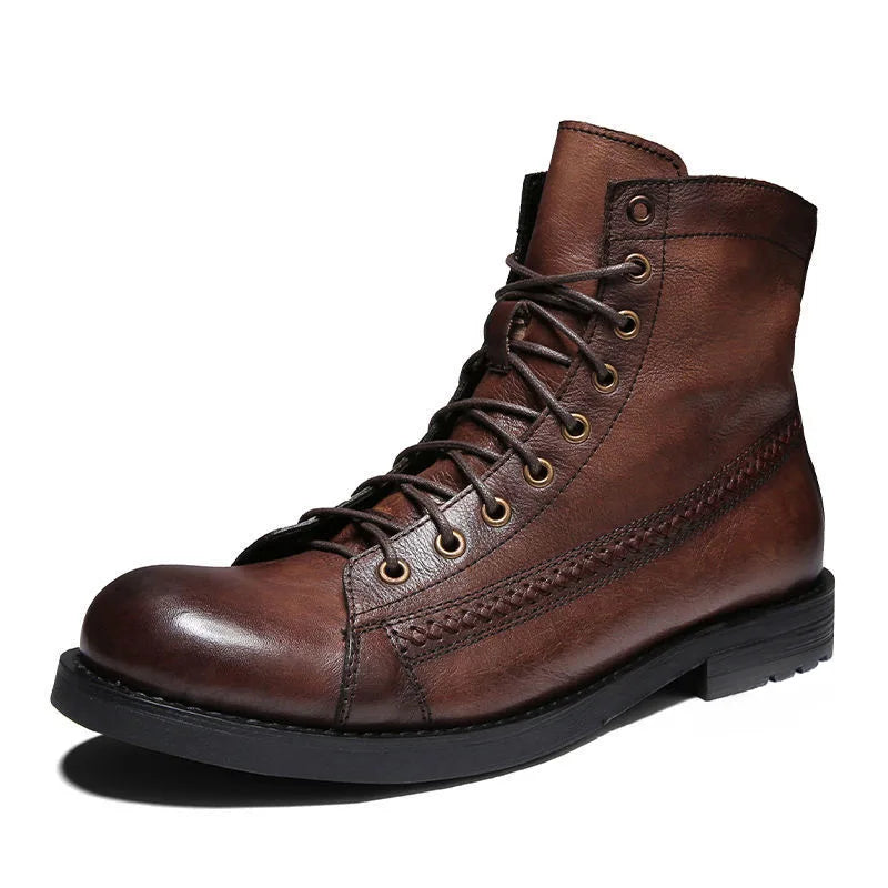 Vintage Leather Platform Boots