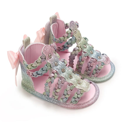 Braided Bowknot Baby Sandals
