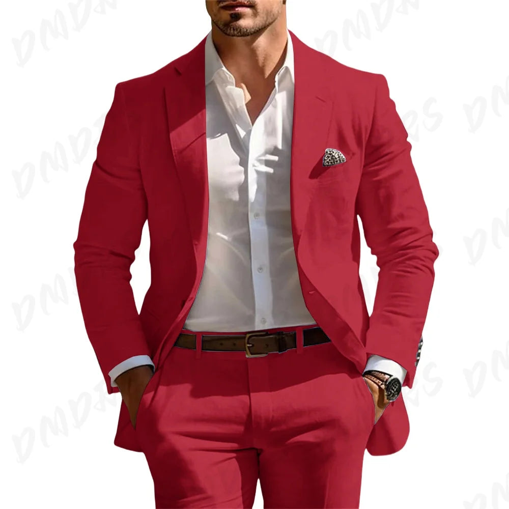 Summer Wedding Formal Solid Suit