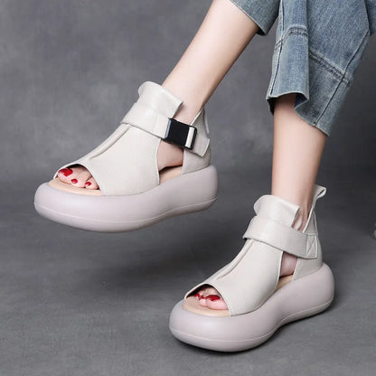 Leather Wedge Sandals