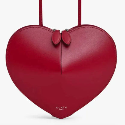 Heart-Shaped Leather Crossbody Bag